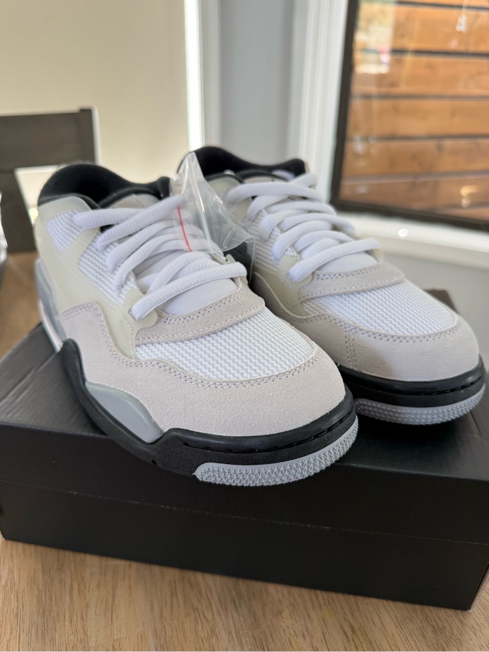 Jordan Kids White, Black and Gray Low-Top Sneakers